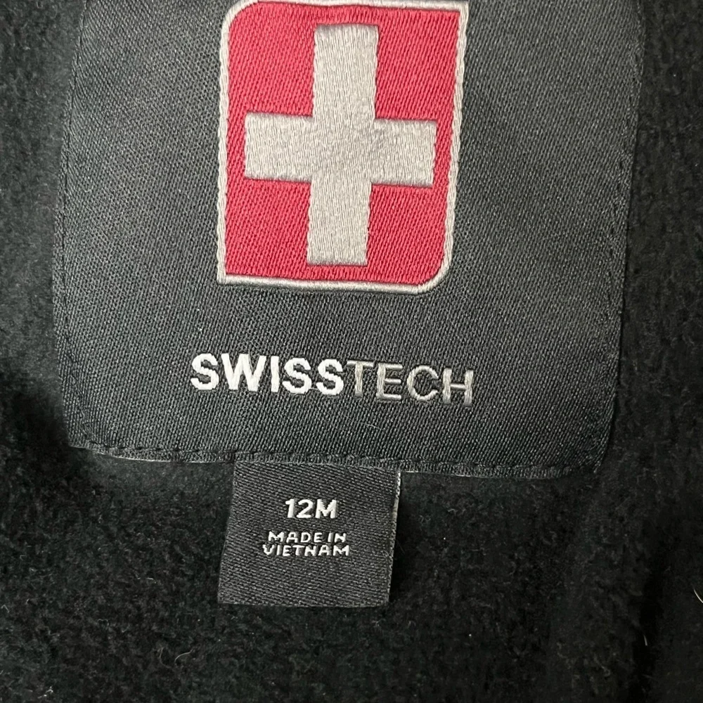 Swiss Tech Toddler Puffer Jacket 12M Black Heavyweight Quilted Hooded Unisex